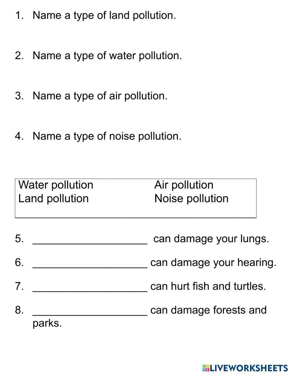 Pollution Quiz Easier