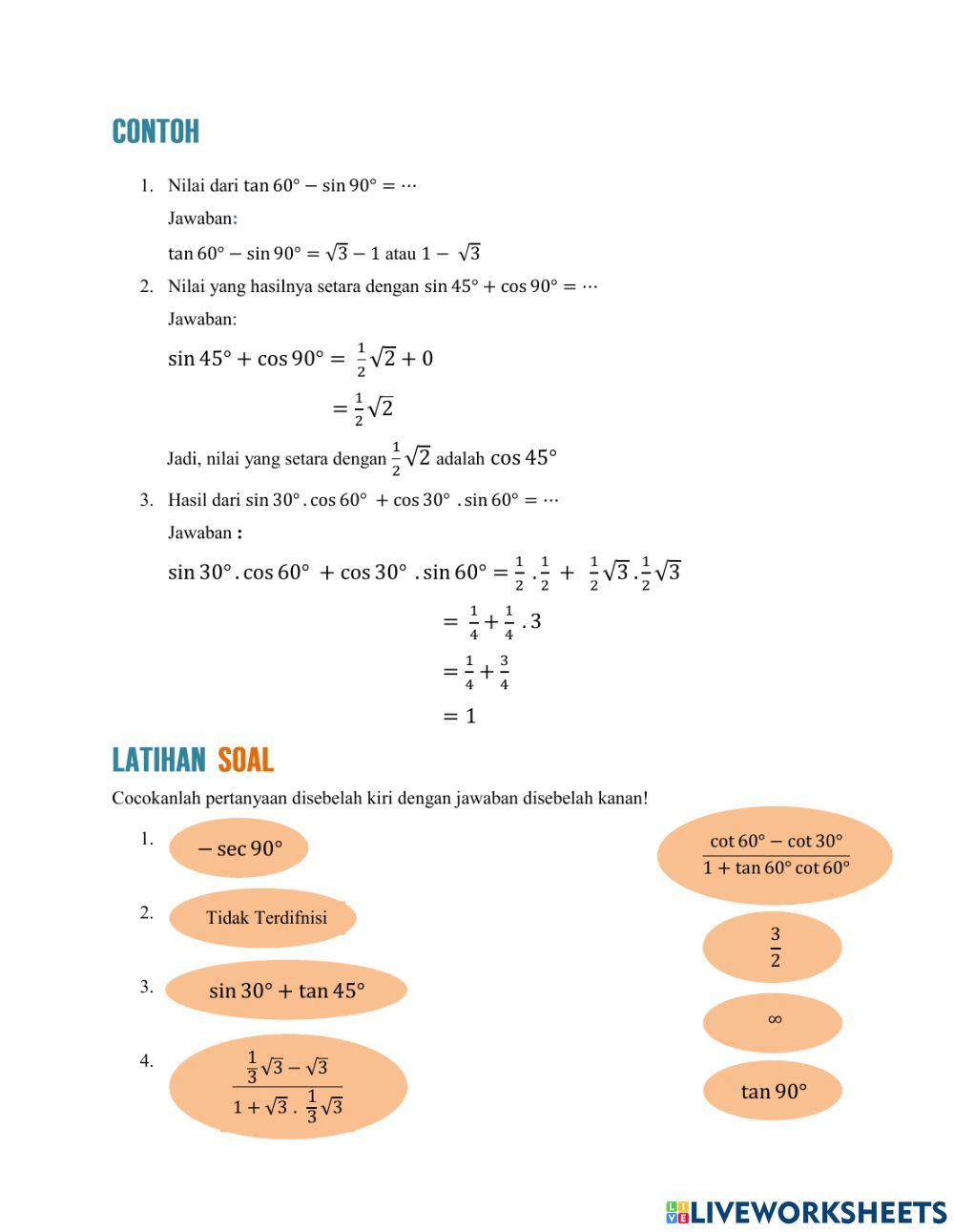 Sudut Istimewa Trigonometri