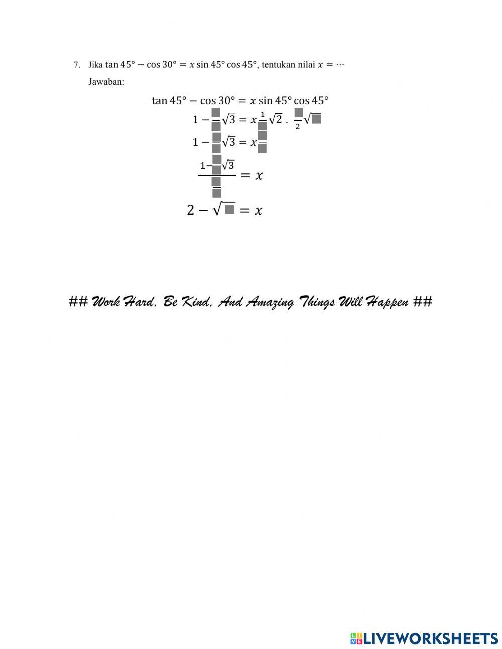 Sudut Istimewa Trigonometri