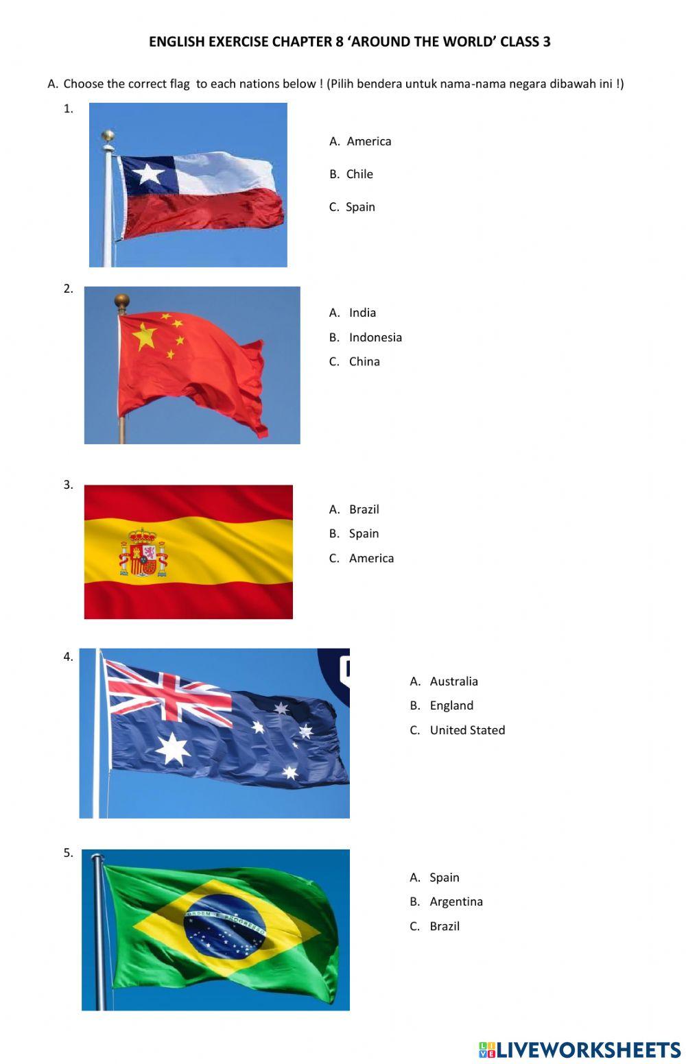 Exercise Around the World class 3 Chapter 8
