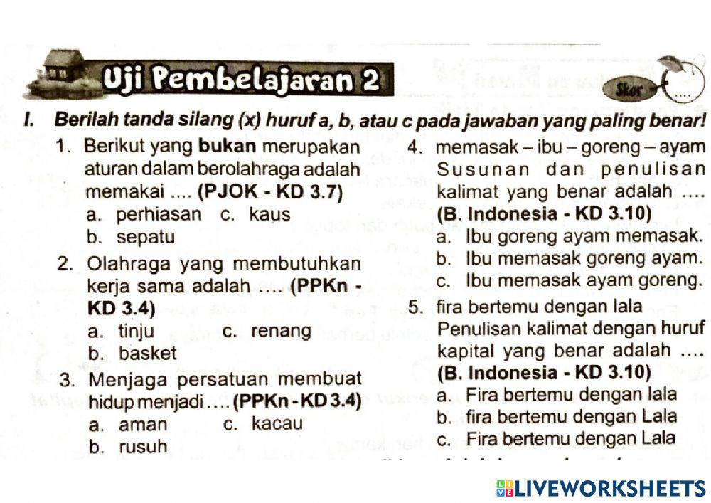 Tugas tema 8 subtema 1 pb 1 dan 2