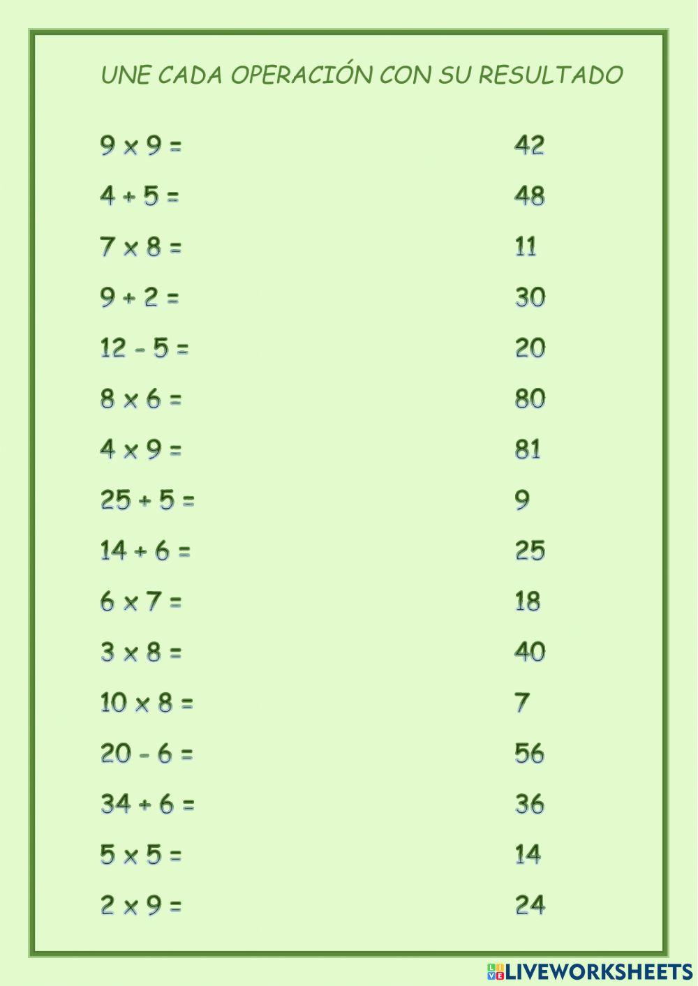 Operaciones matemáticas
