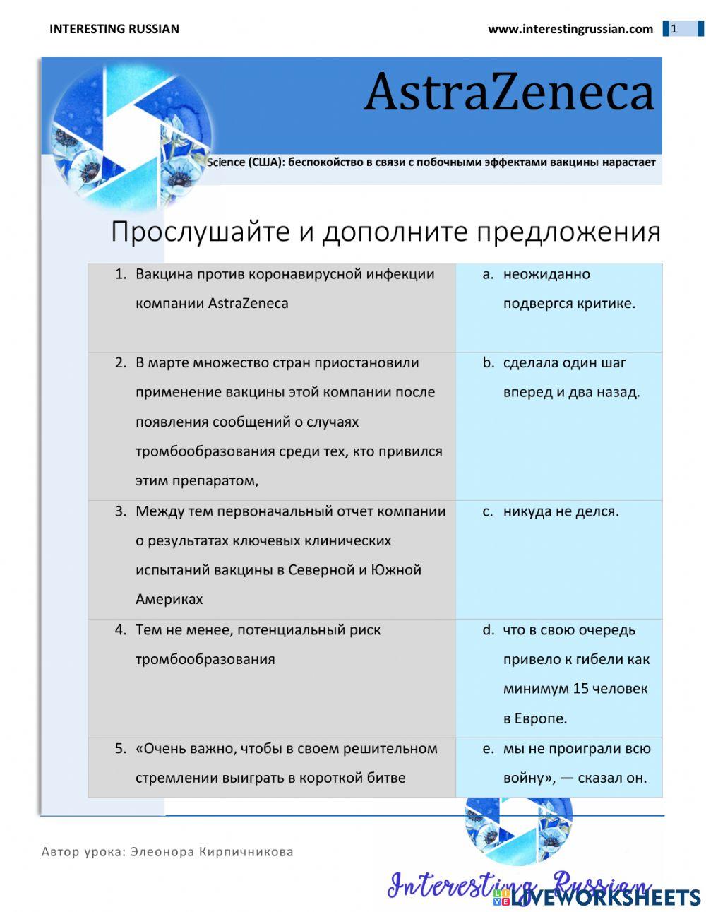 Interesting Russian AstraZeneca