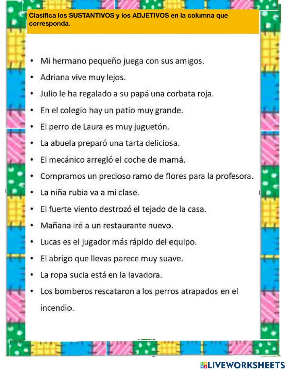 Adjetivos y Sustantivos