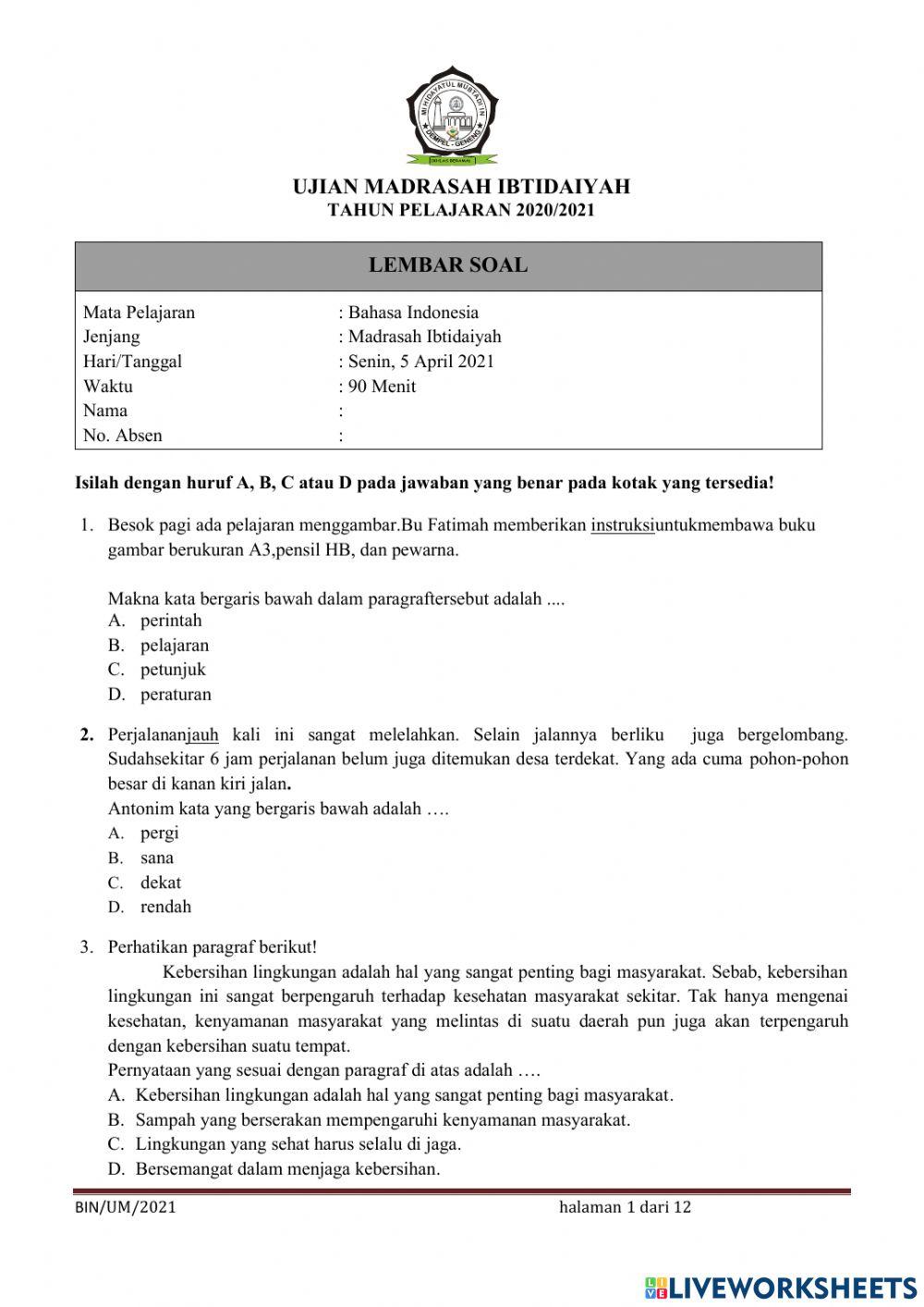 UMBKS Bahasa Indonesia