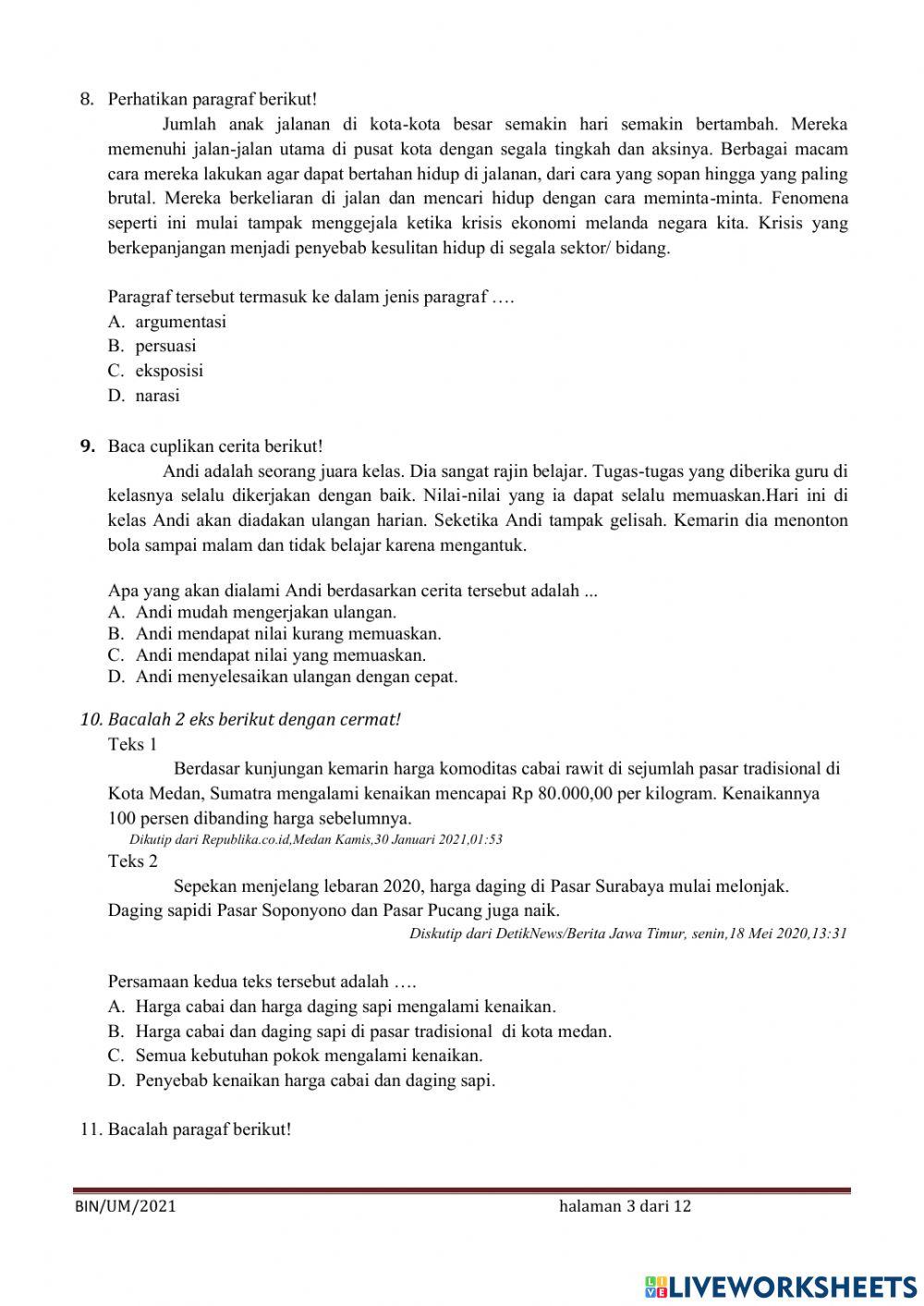 UMBKS Bahasa Indonesia