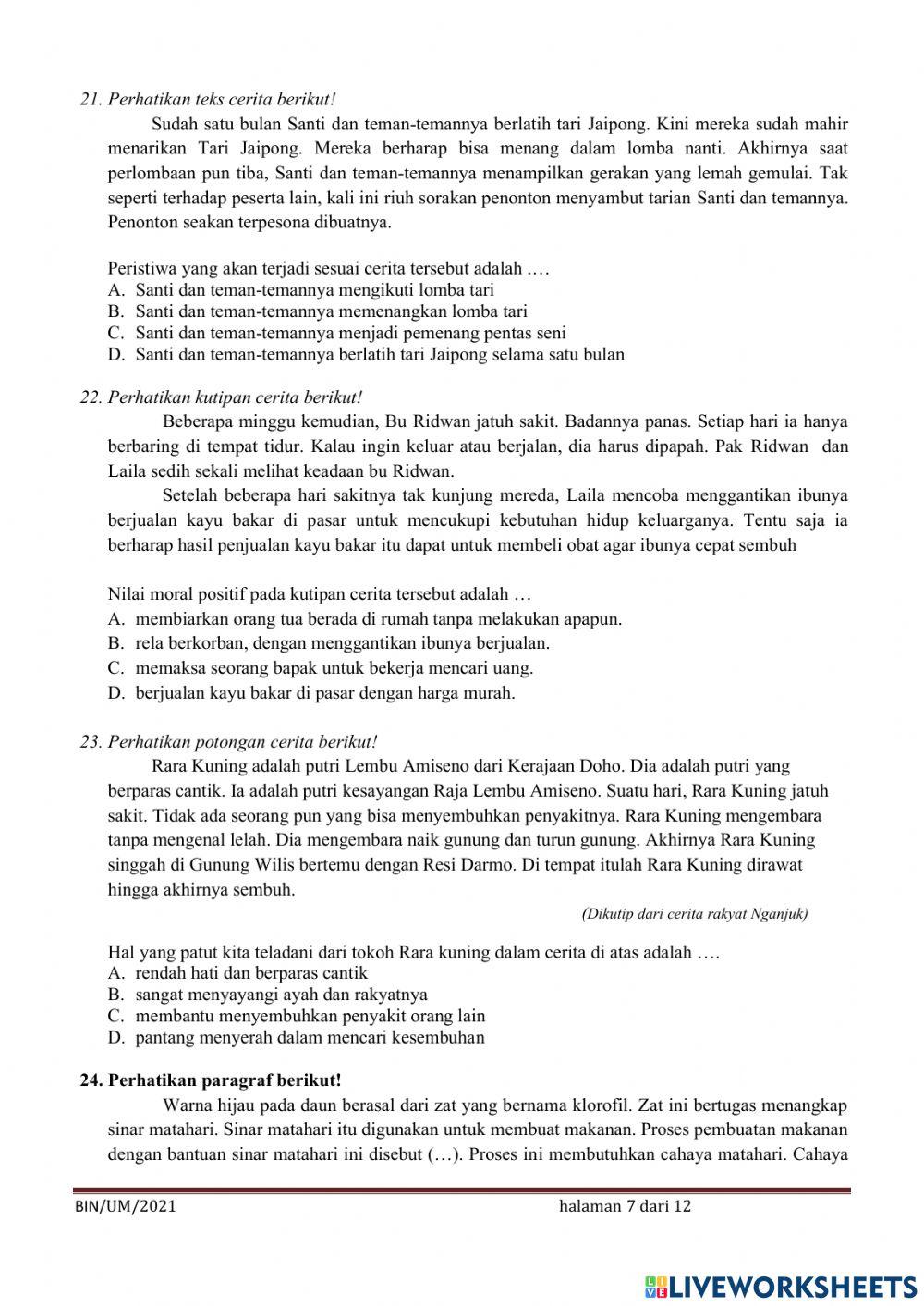 UMBKS Bahasa Indonesia