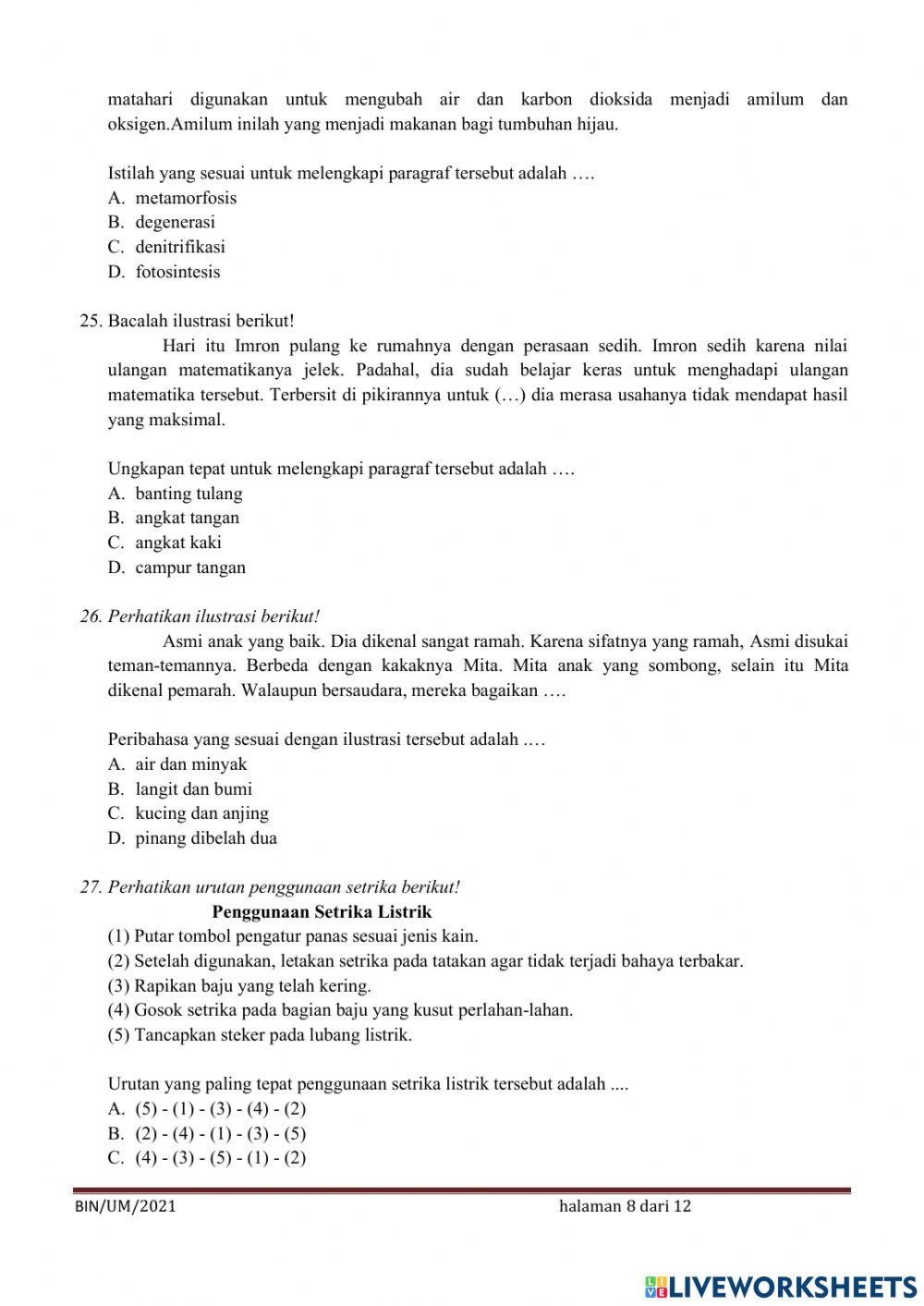 UMBKS Bahasa Indonesia