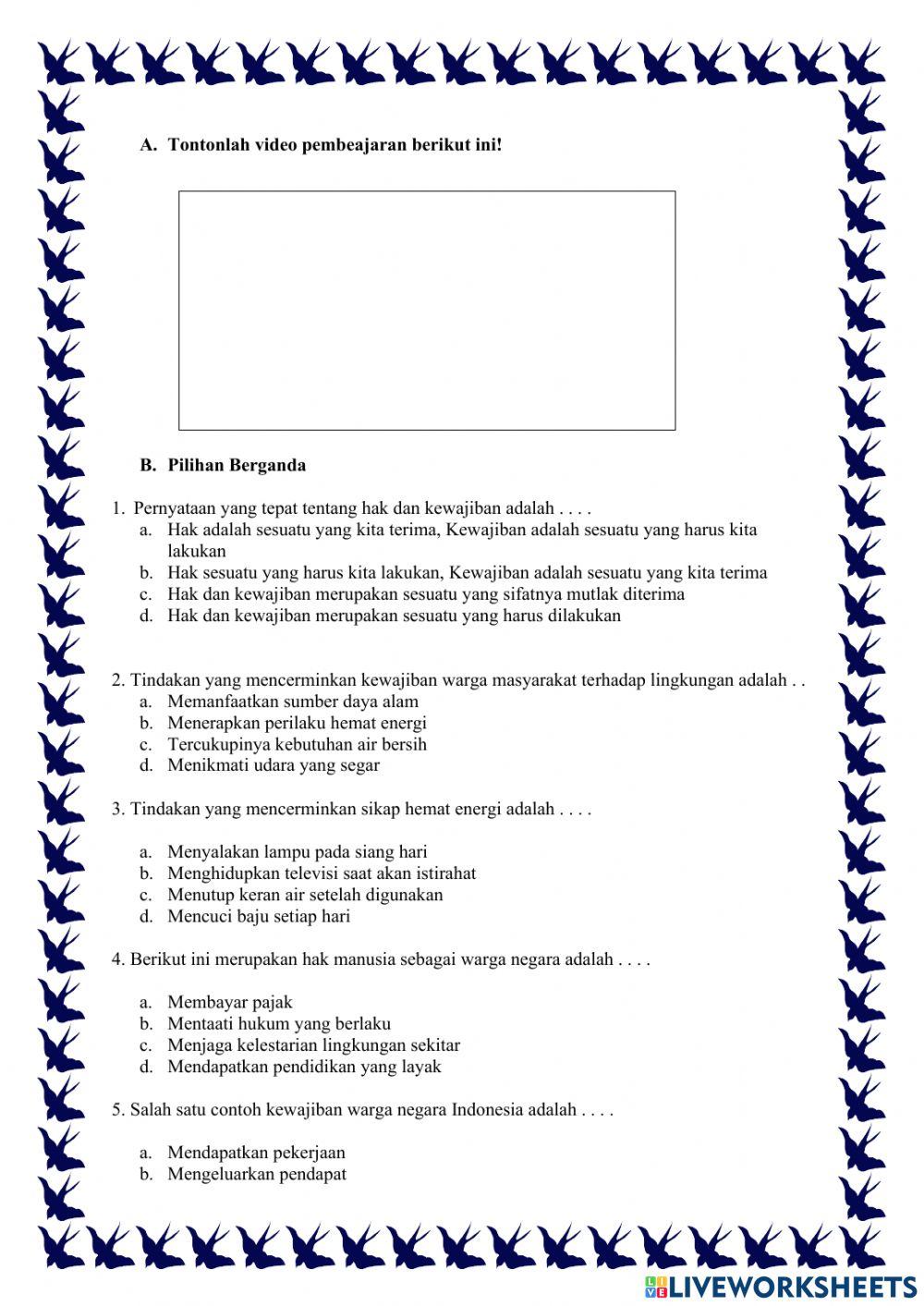 E-LKPD tema hak dan kewajiban
