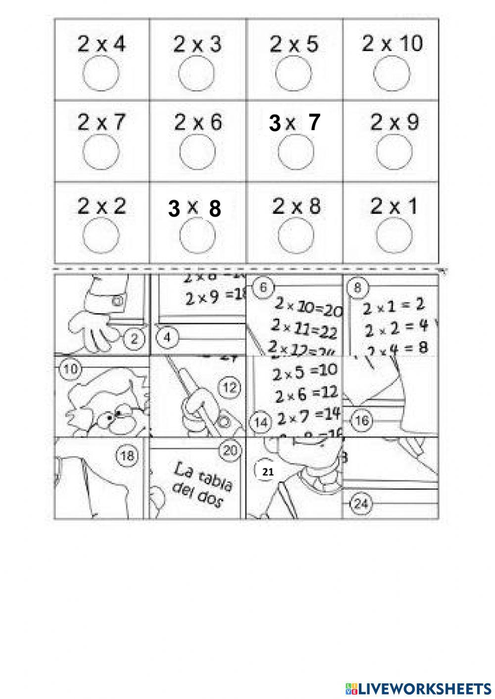 Таблиця множення з worksheet | Live Worksheets