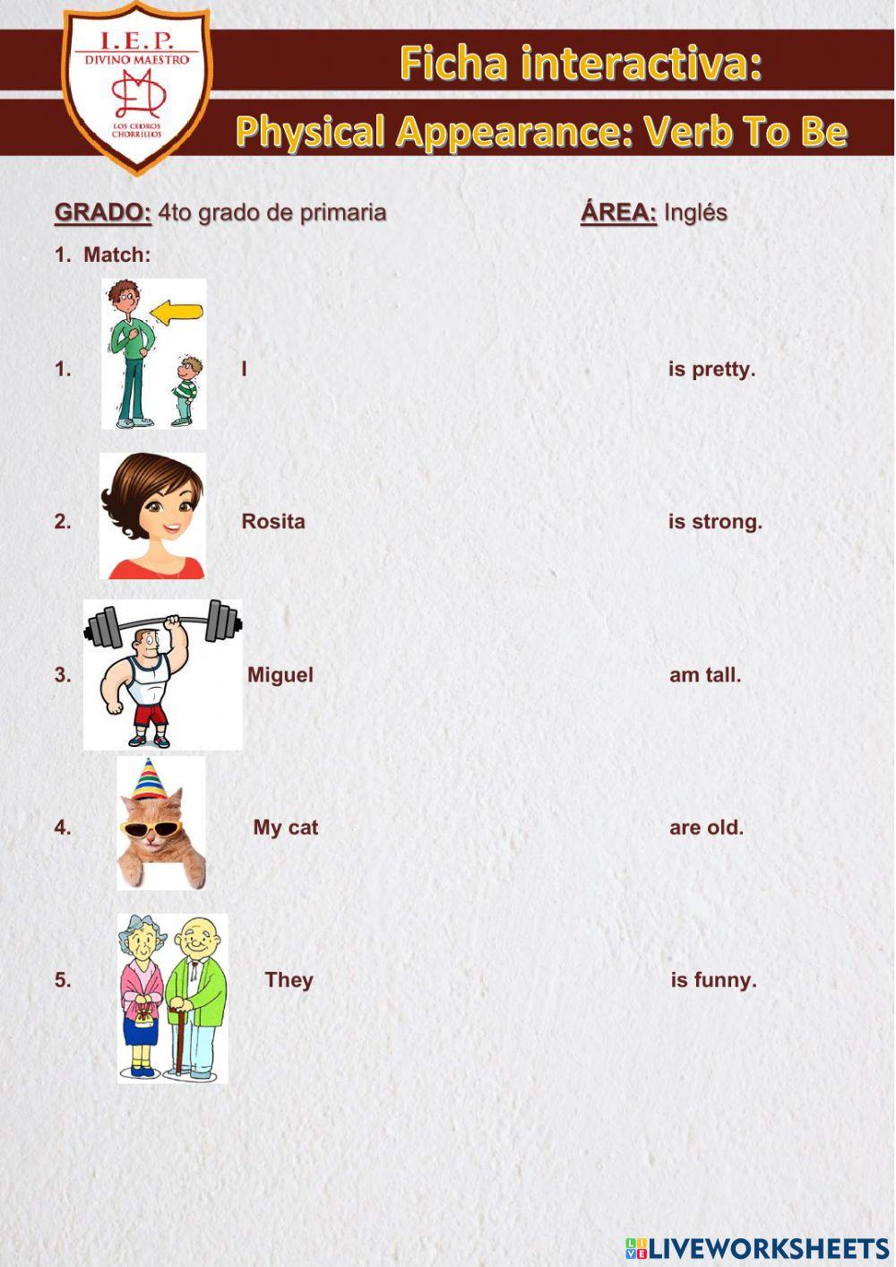 Physical Appearance and the Verb To Be