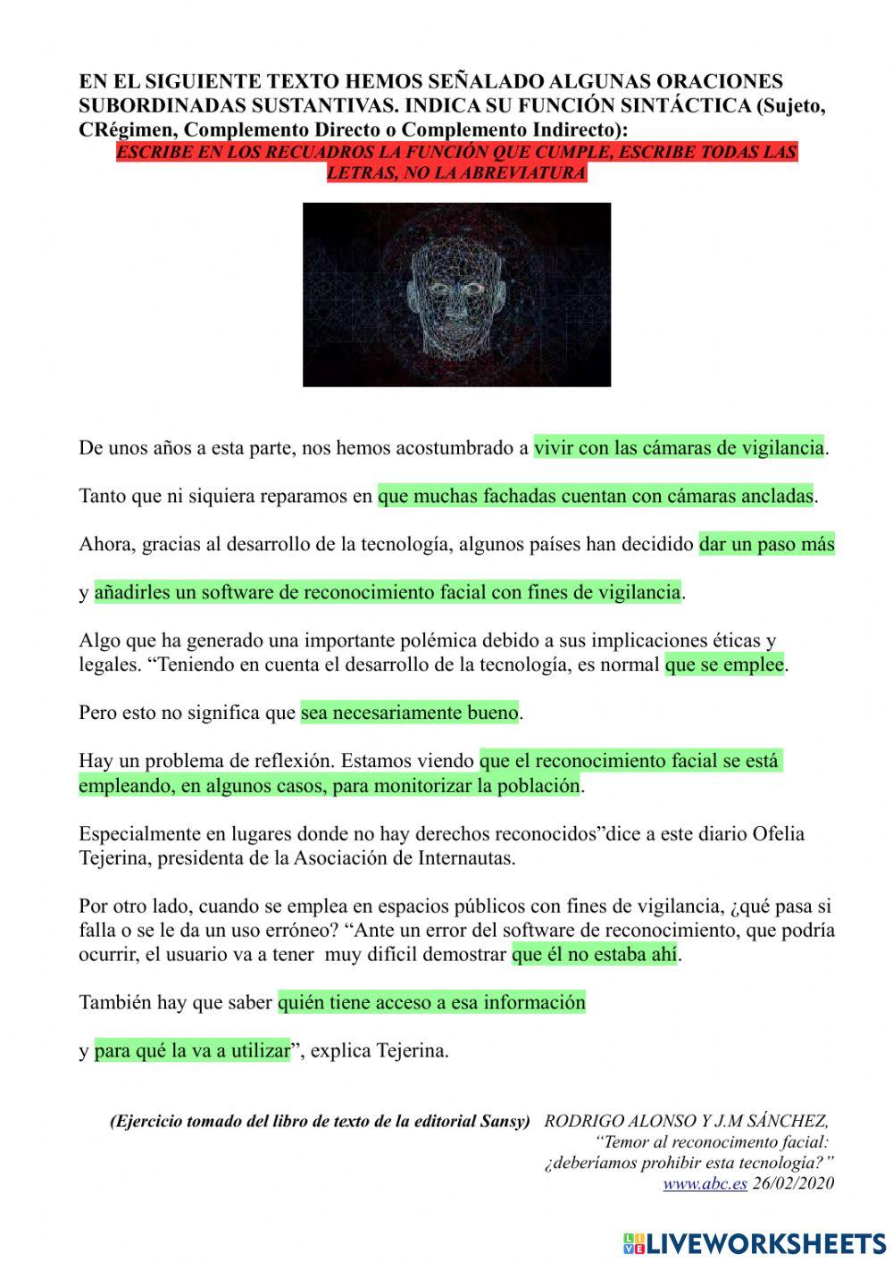 Oración subordinada sustantiva