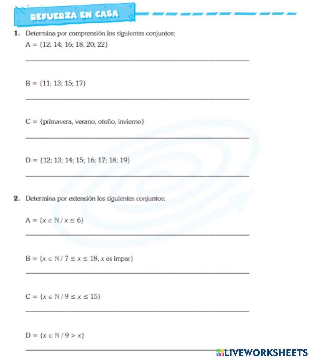 Determinación de conjuntos ii