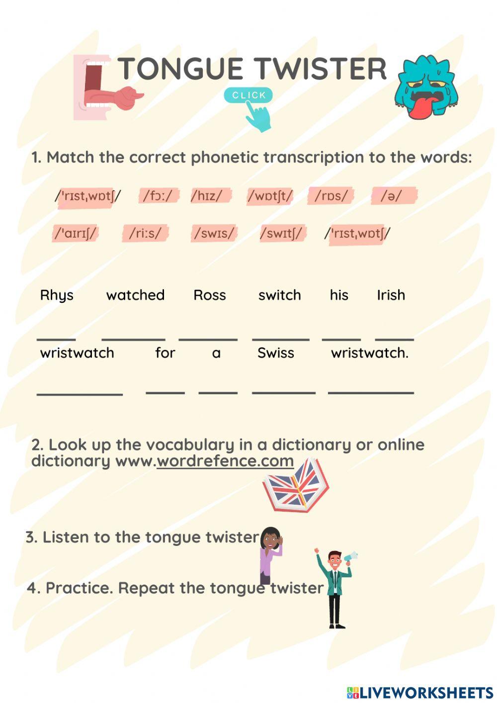 Tongue twister Rhys watched