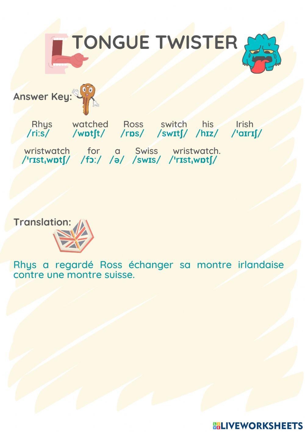 Tongue twister Rhys watched