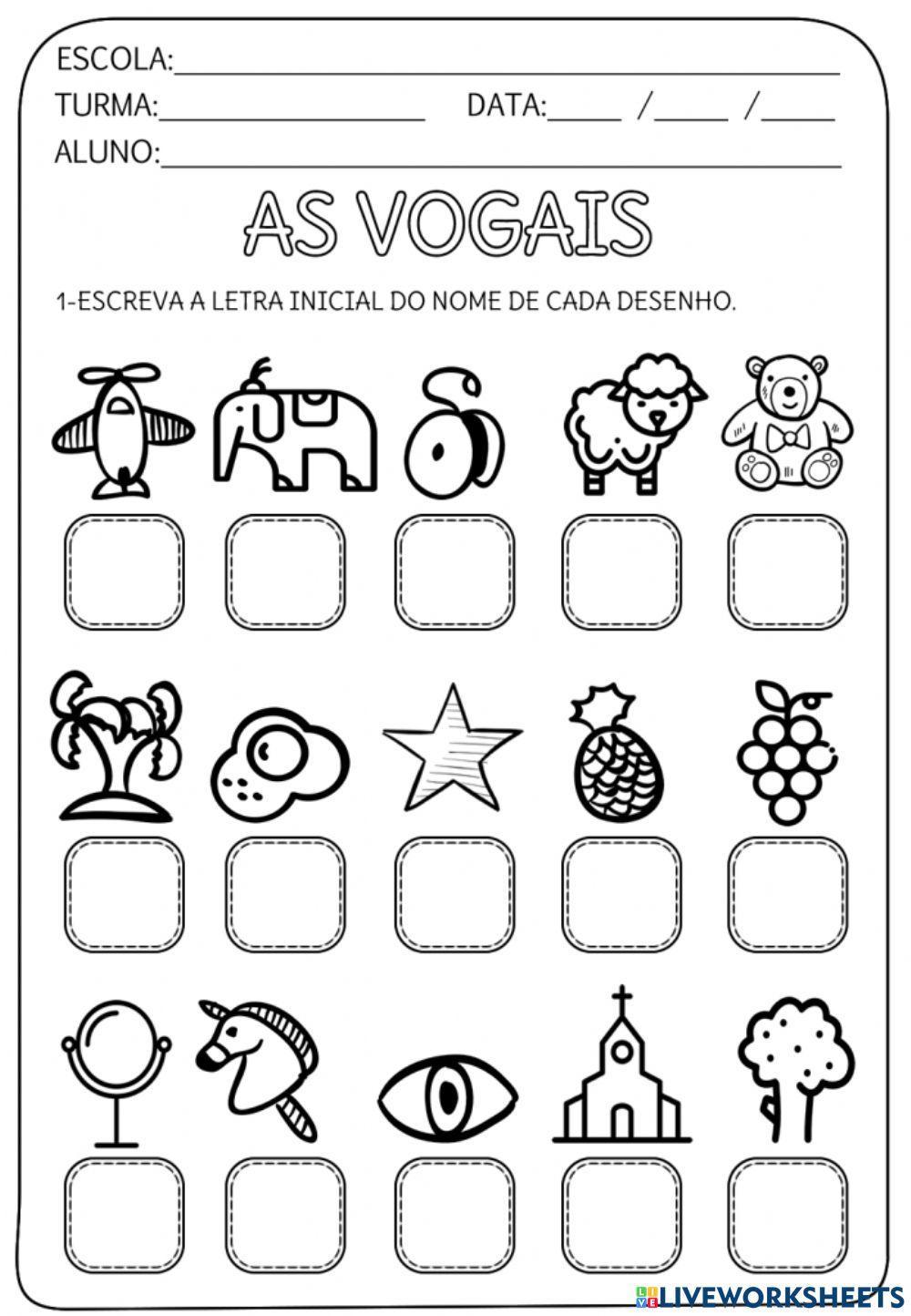 Atividades acrescentar letra inicial