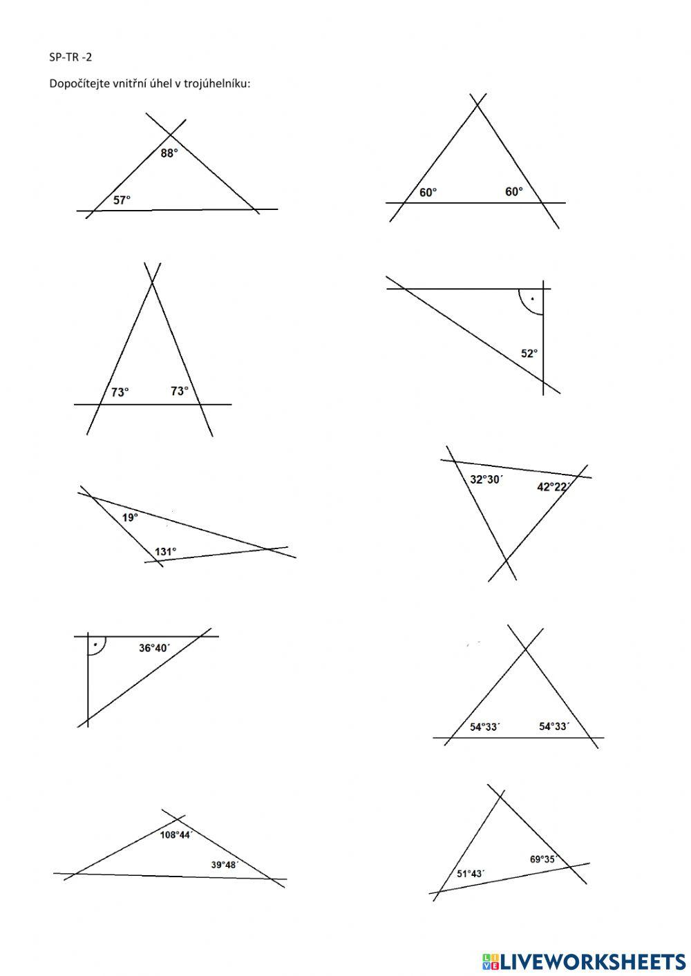 Vnitřní úhly v trojúhelníku
