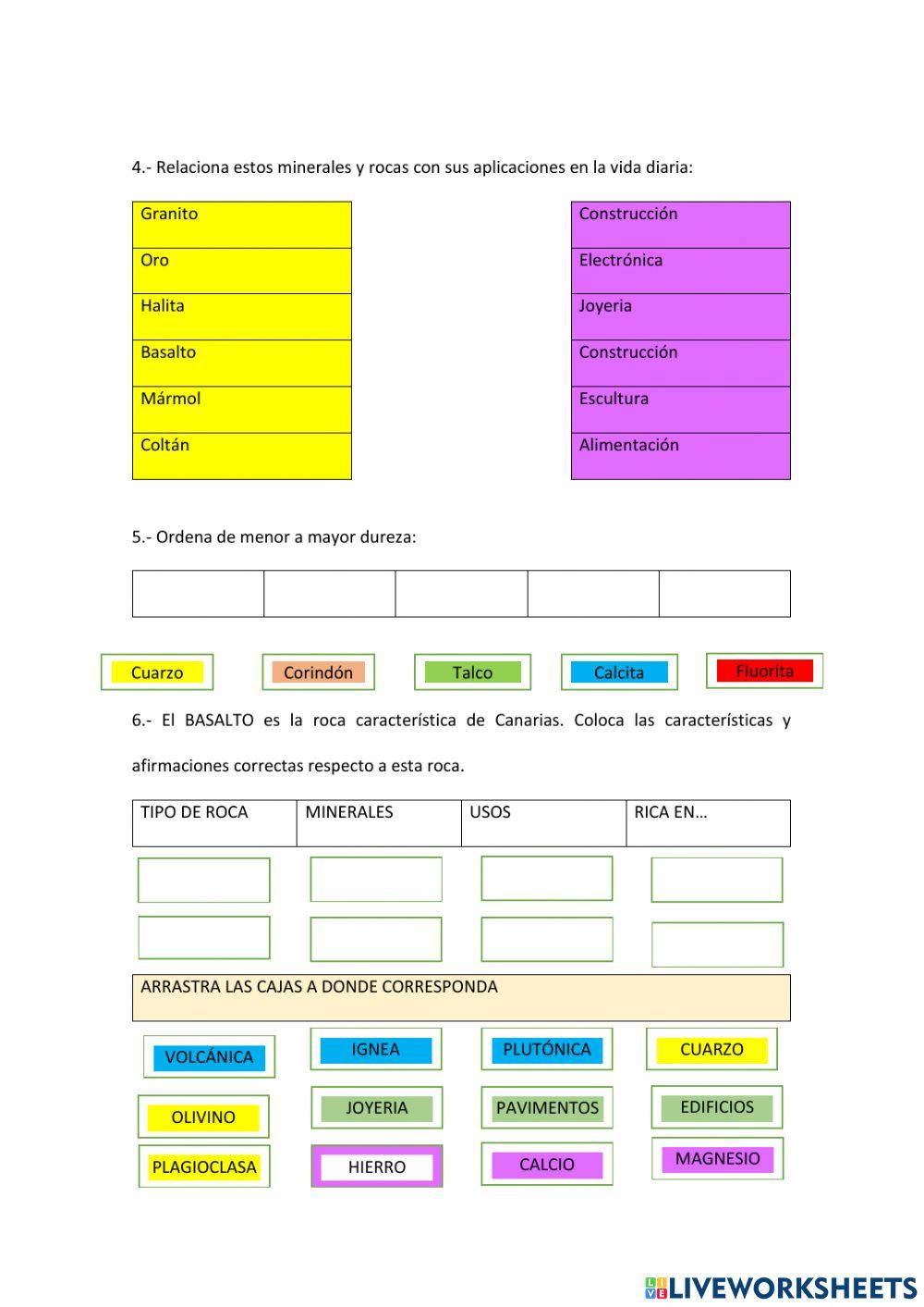 DE ROCAS Y MINERALES