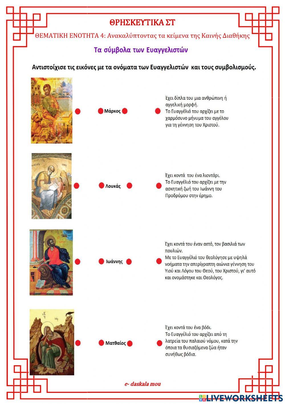 Τα σύμβολα των Ευαγγελιστών