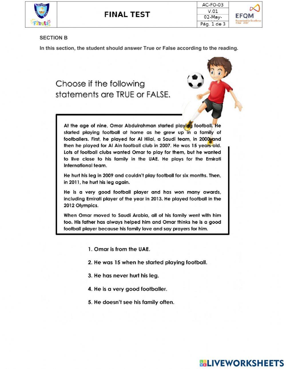 Reading and Writing Evaluation part 4grades