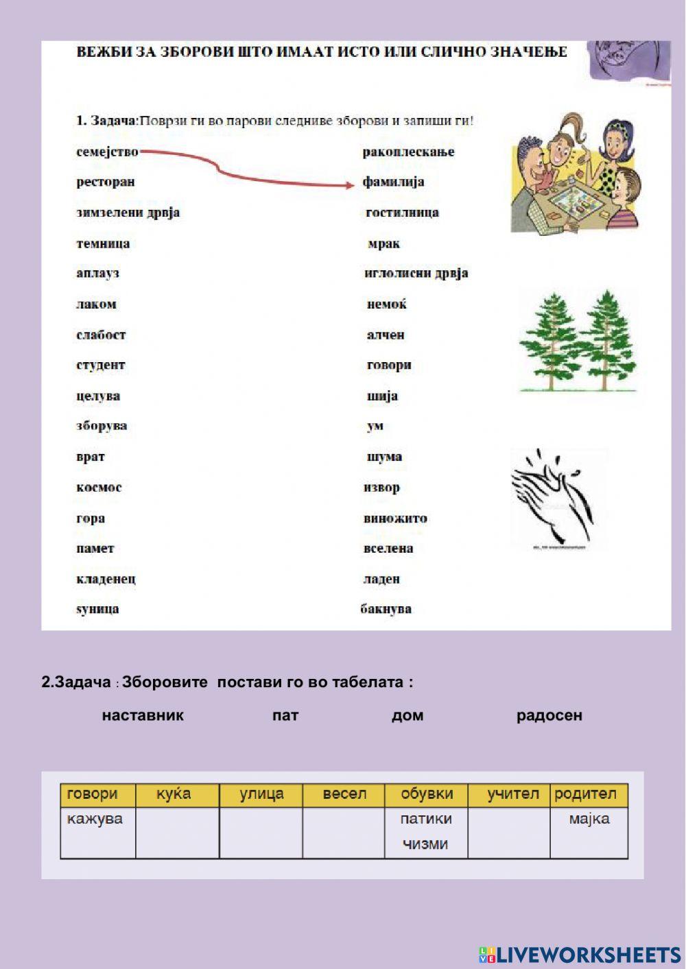Зборови со исто или слично значење
