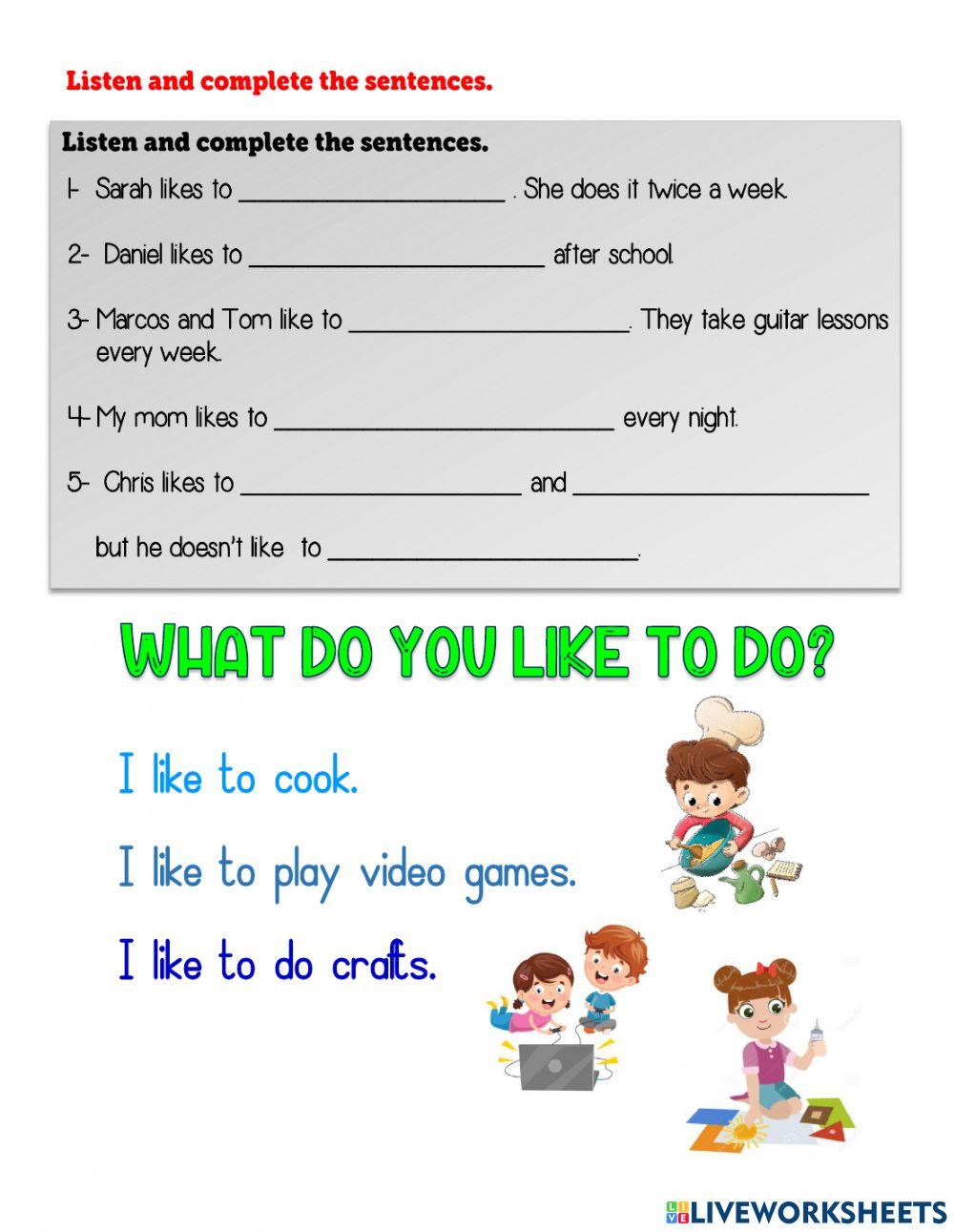 What do you like to do?