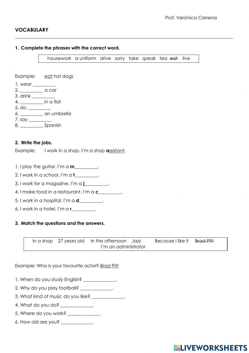 TEST – EF 4th Ed. – Elementary - UNIT 3