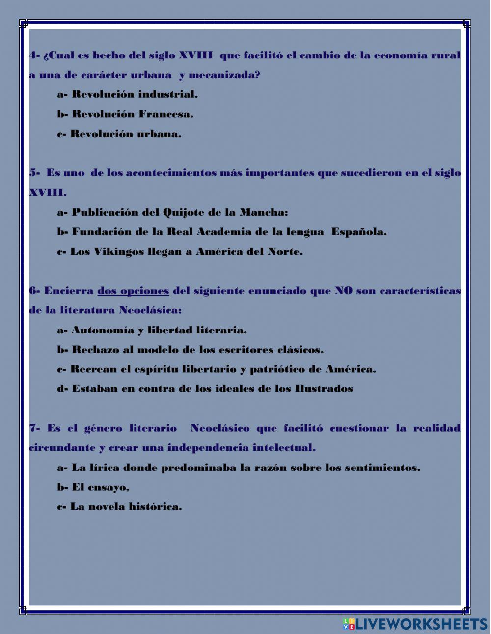 Cosmovisión del hombre neoclásico latinoamericano.