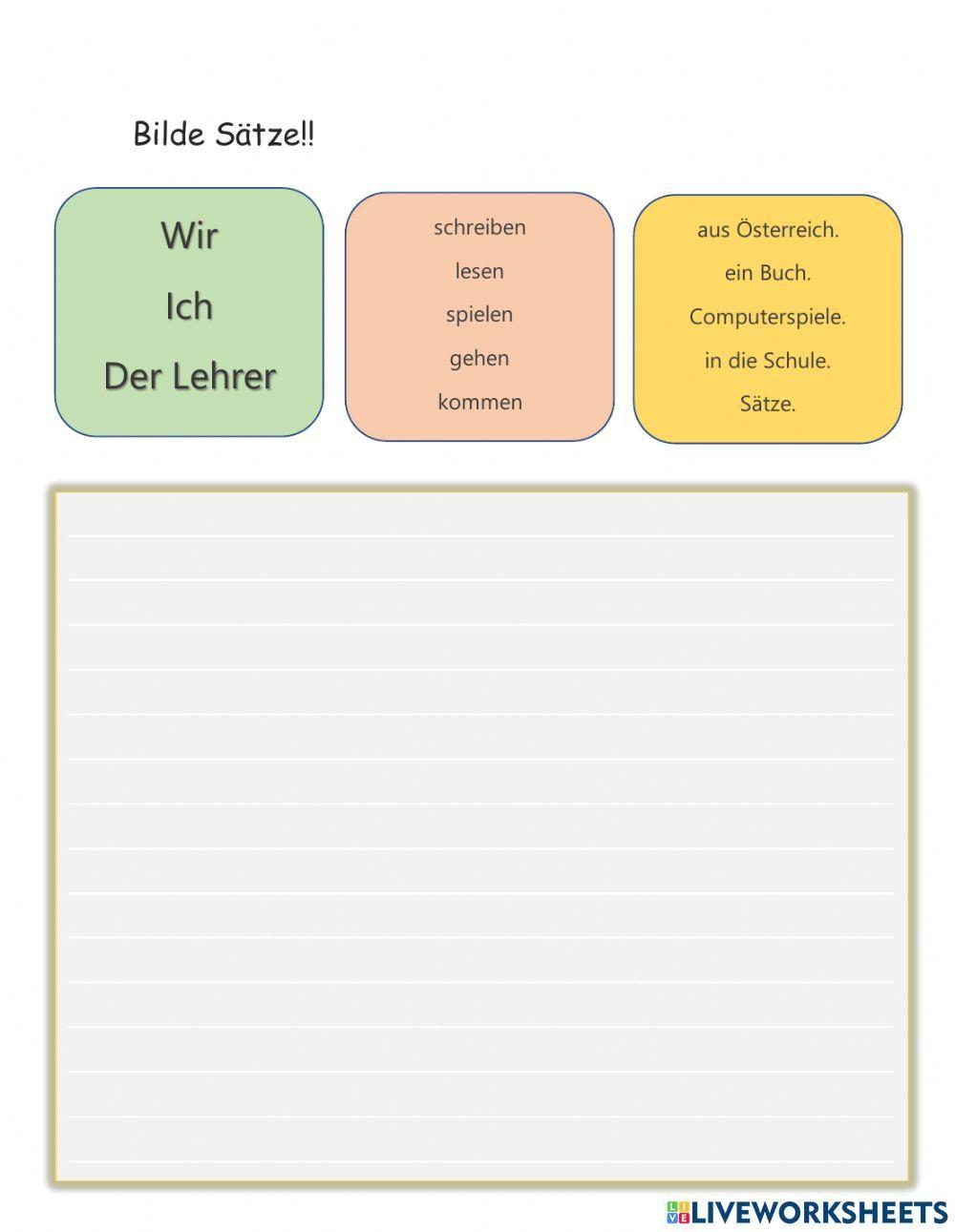 Sätze bilden Sätze bilden