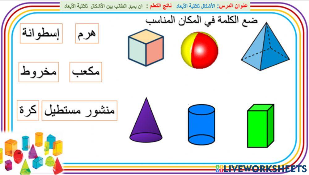 الاشكال ثلاثية الابعاد.. 