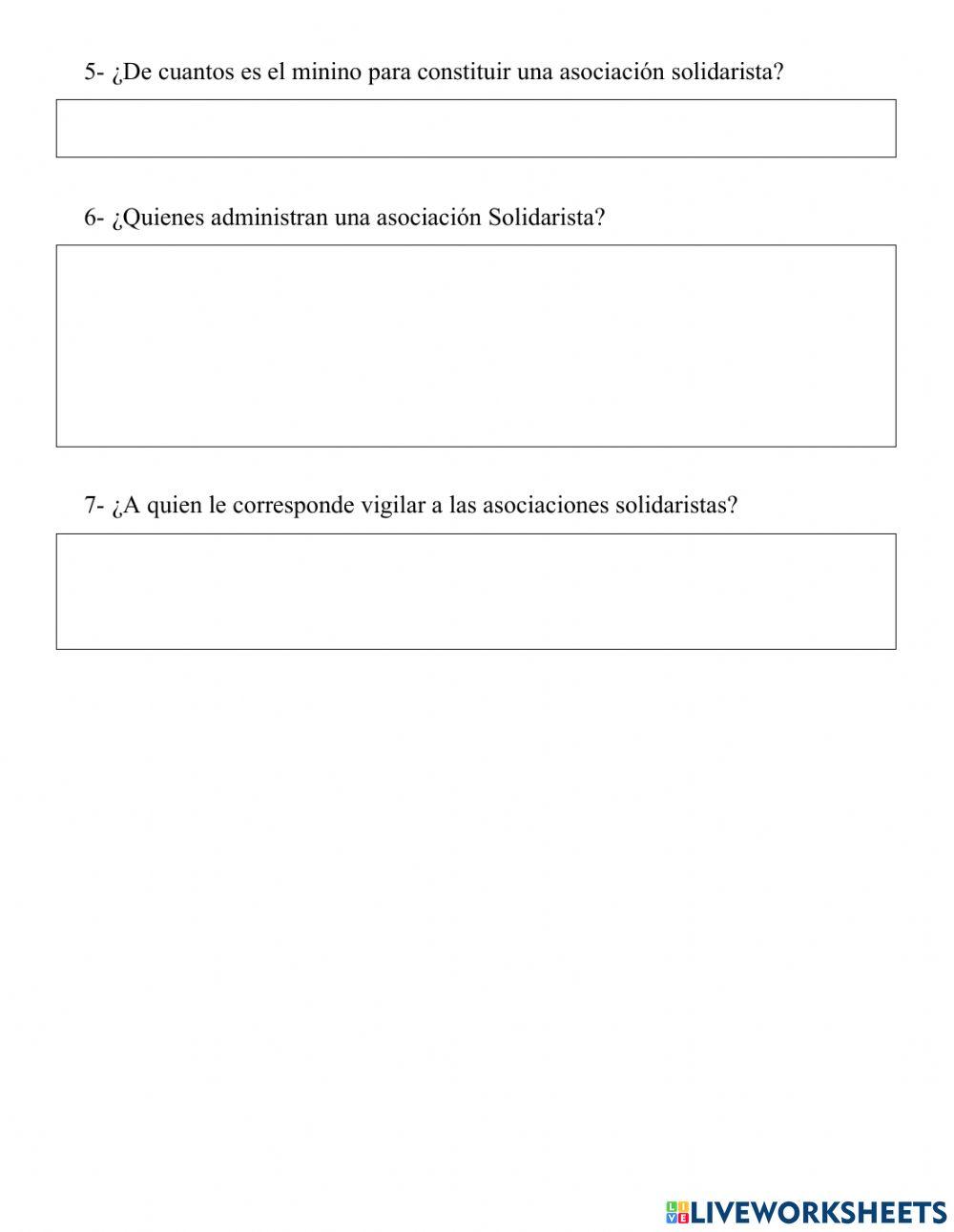 Preguntas sobre asociaciones solidaristas