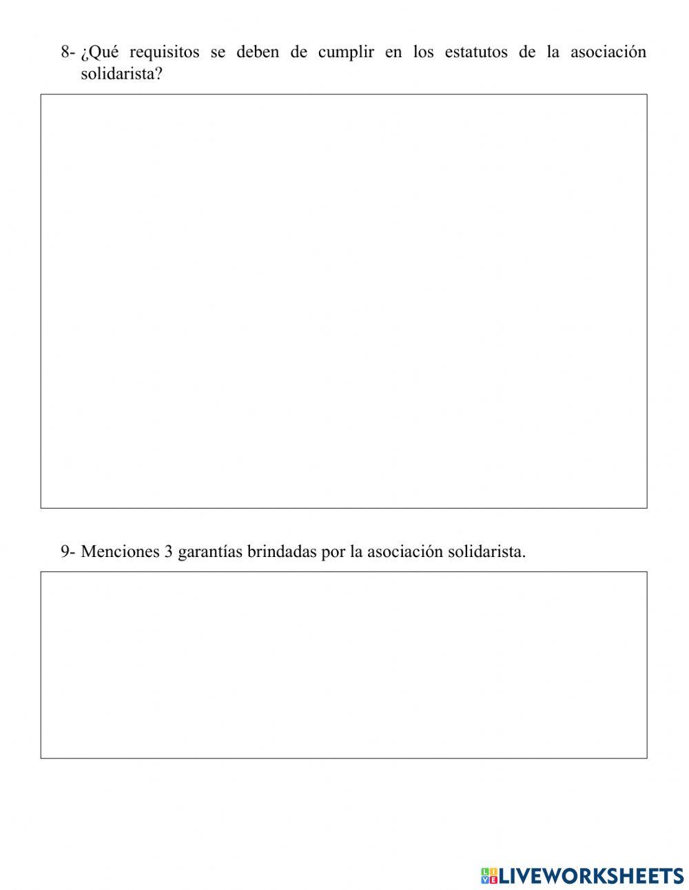 Preguntas sobre asociaciones solidaristas