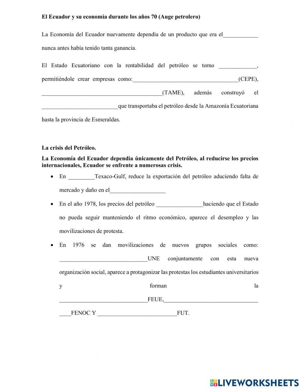 El auge petrolero en el Ecuador