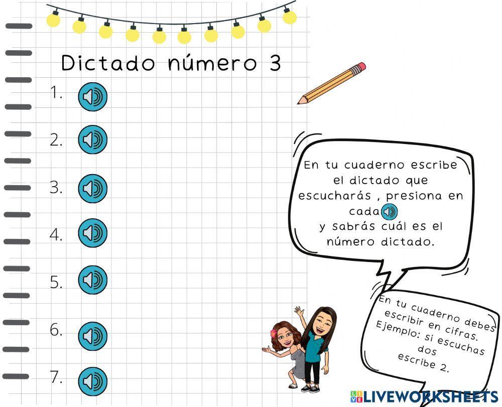 Dictado números hasta el 10