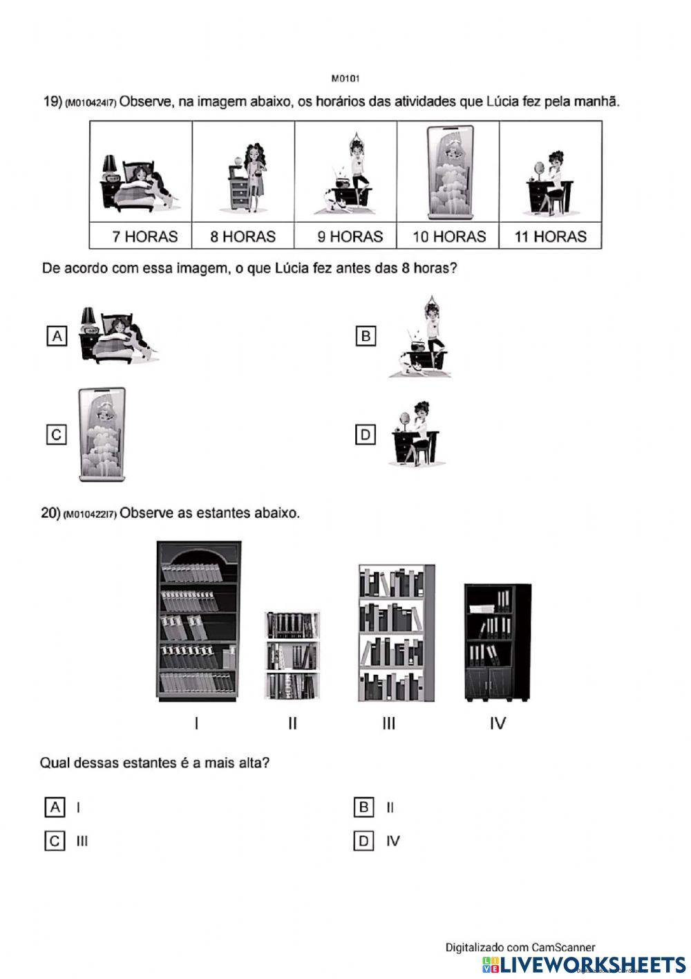 Avaliação diagnóstica matemática parte 2