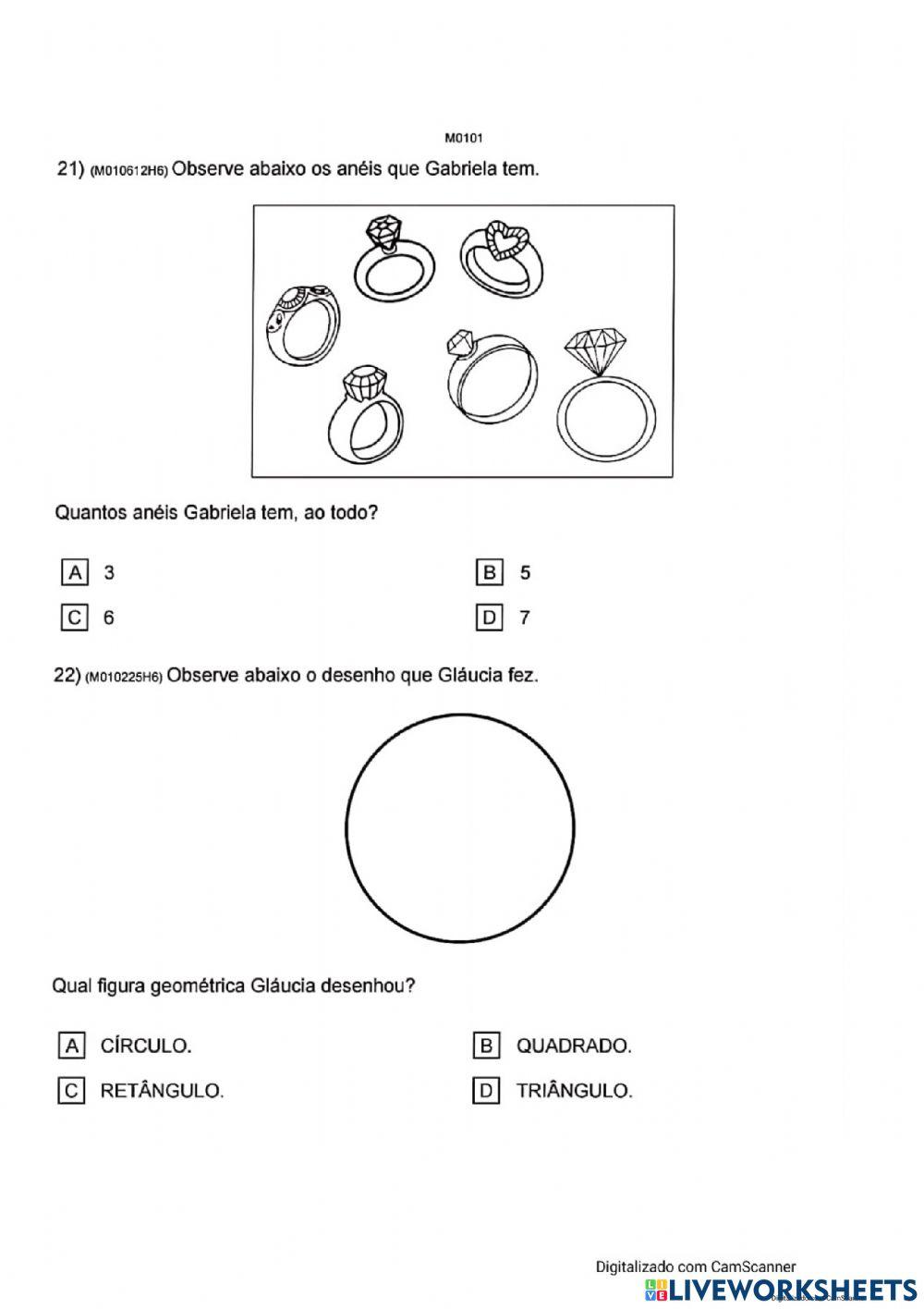 Avaliação diagnóstica matemática parte 2