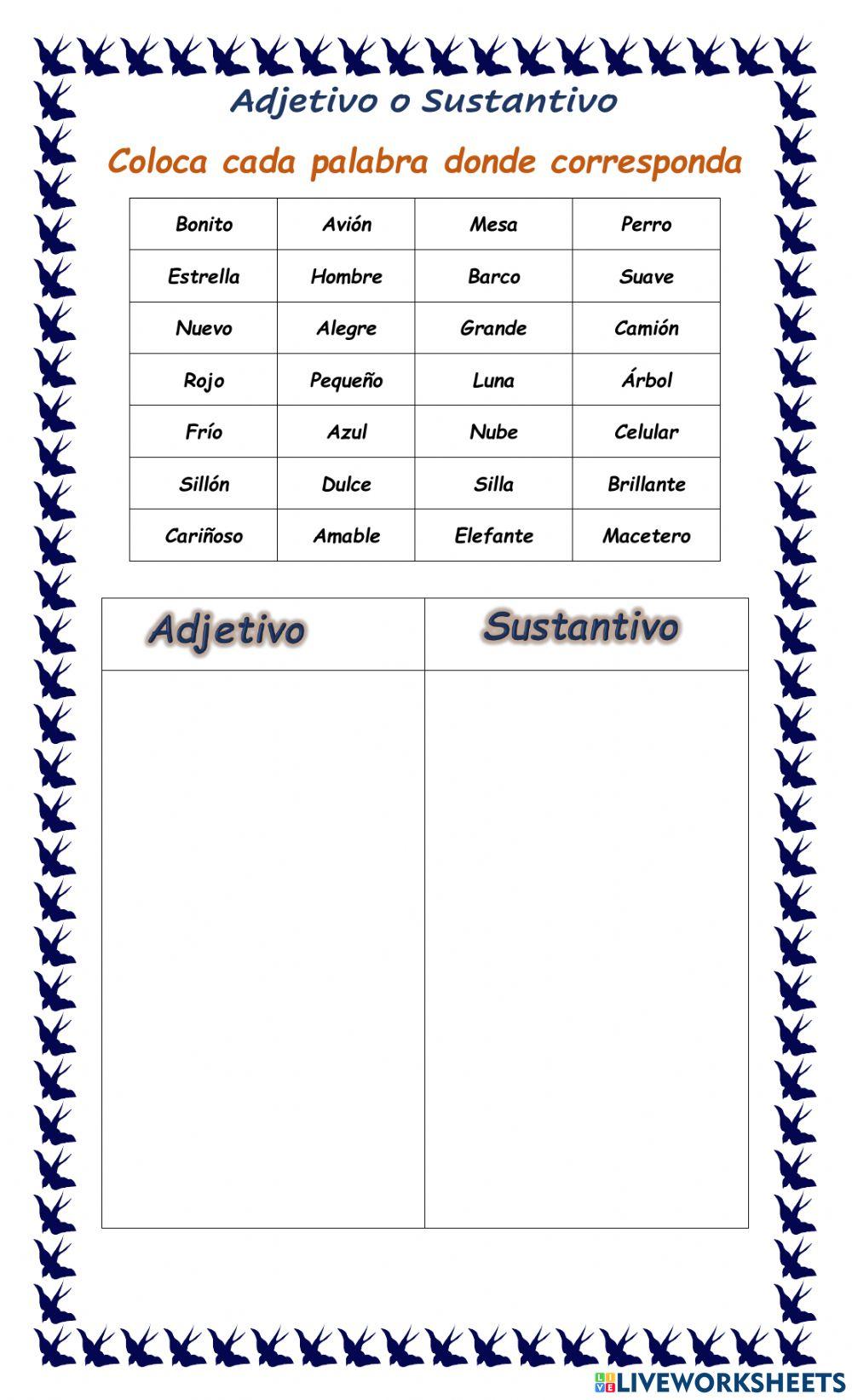 Sustantivo y Adjetivo