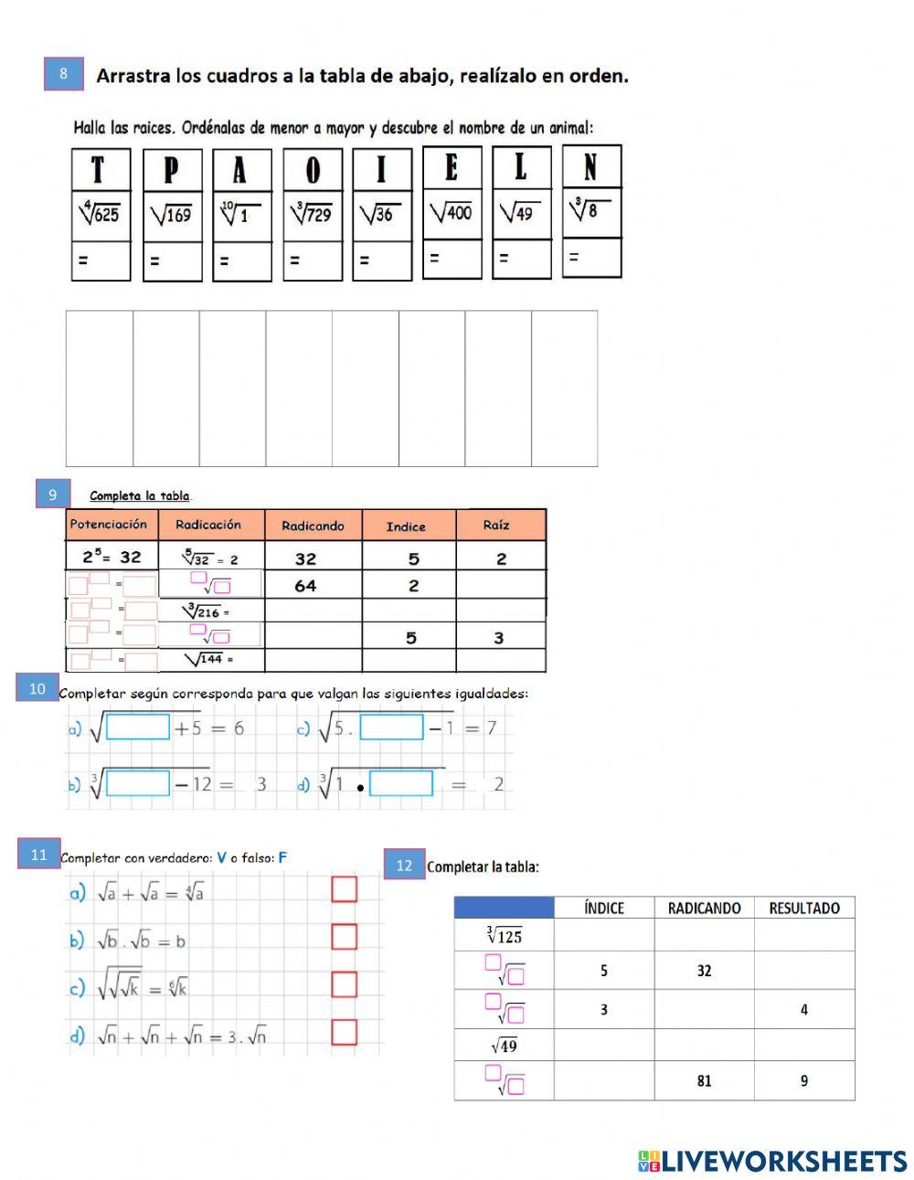 1° año tp n°1 potencia y raíz 2021