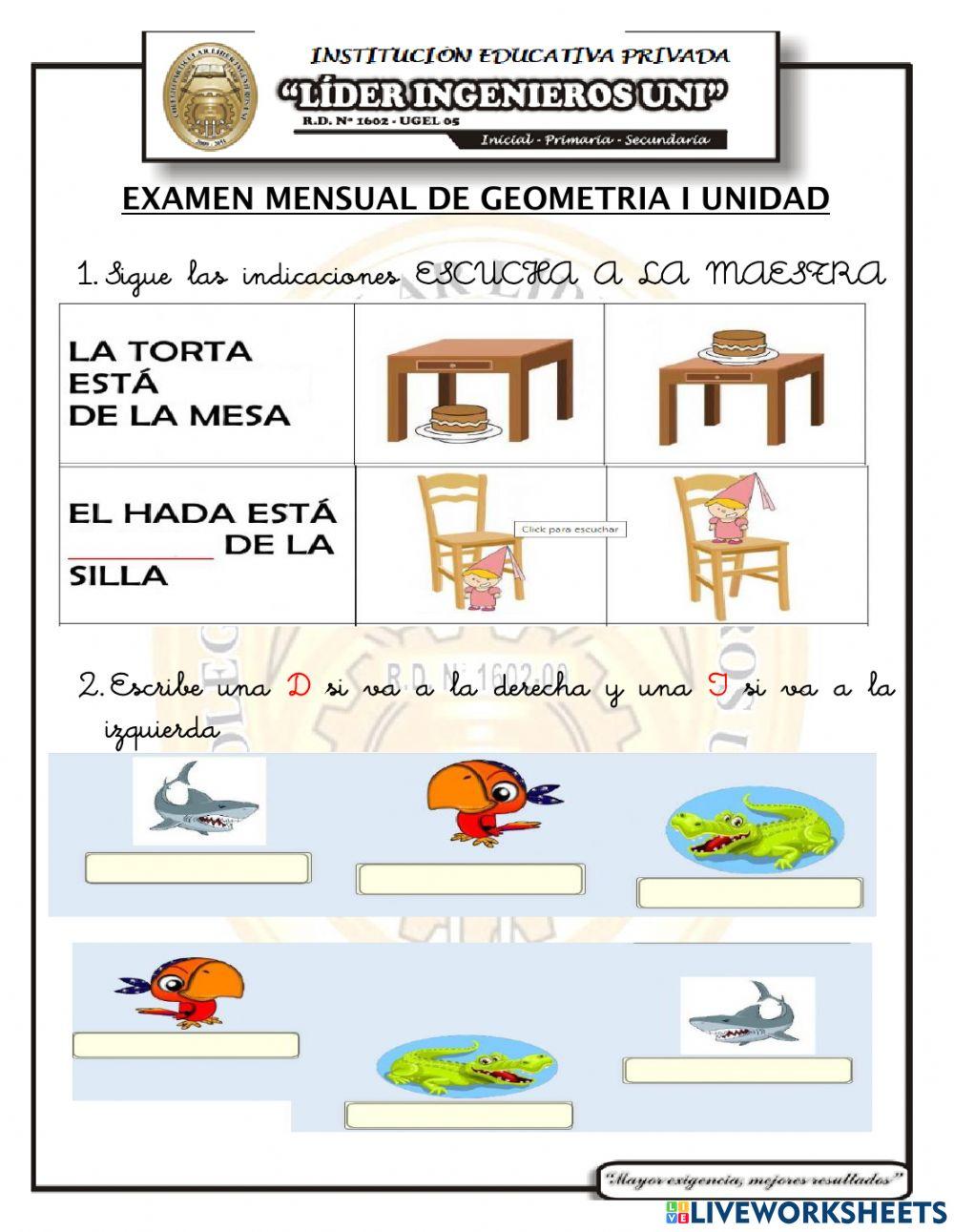 Examen mensual de geometria