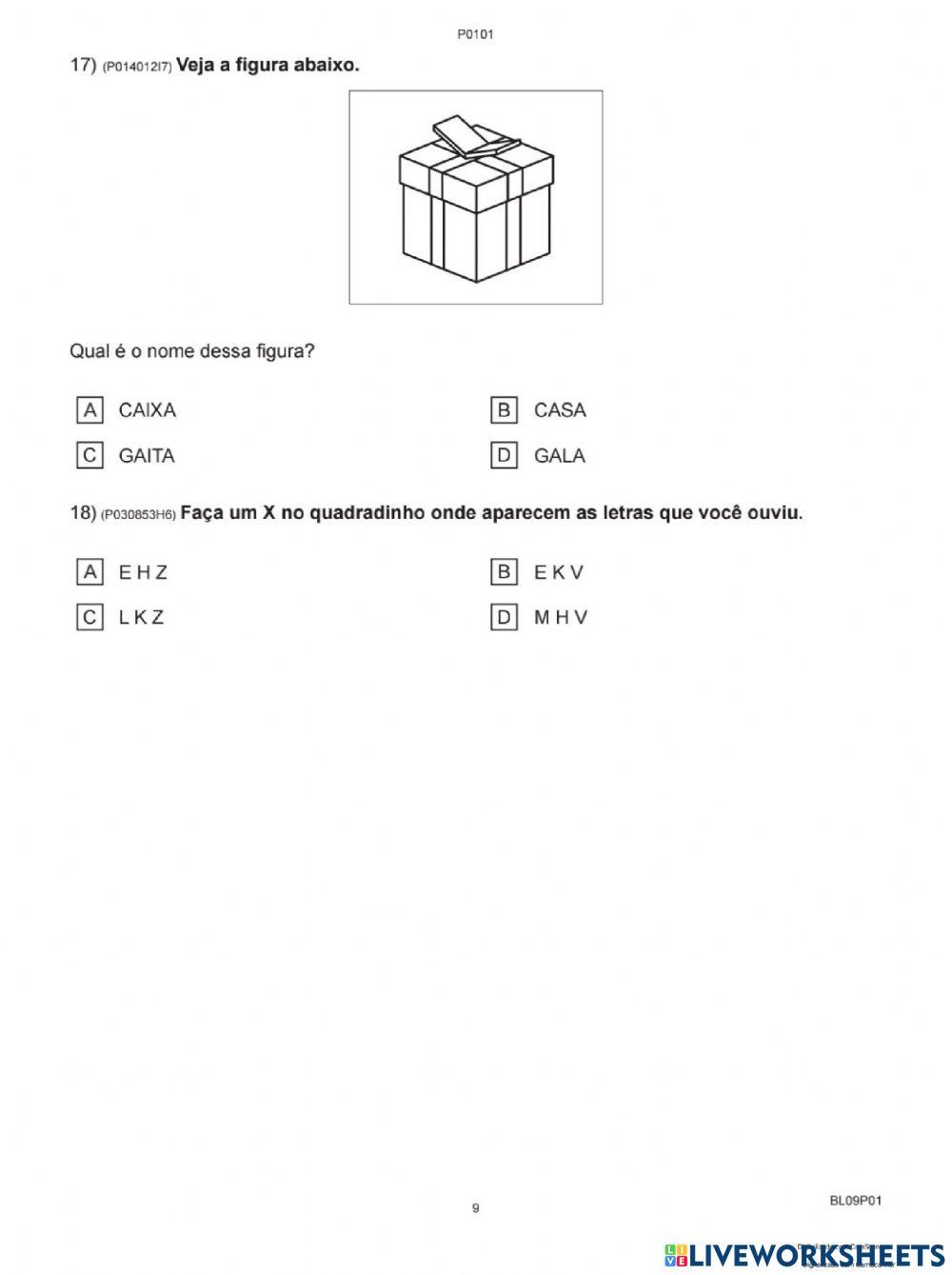 Avaliação diagnóstica português segunda parte