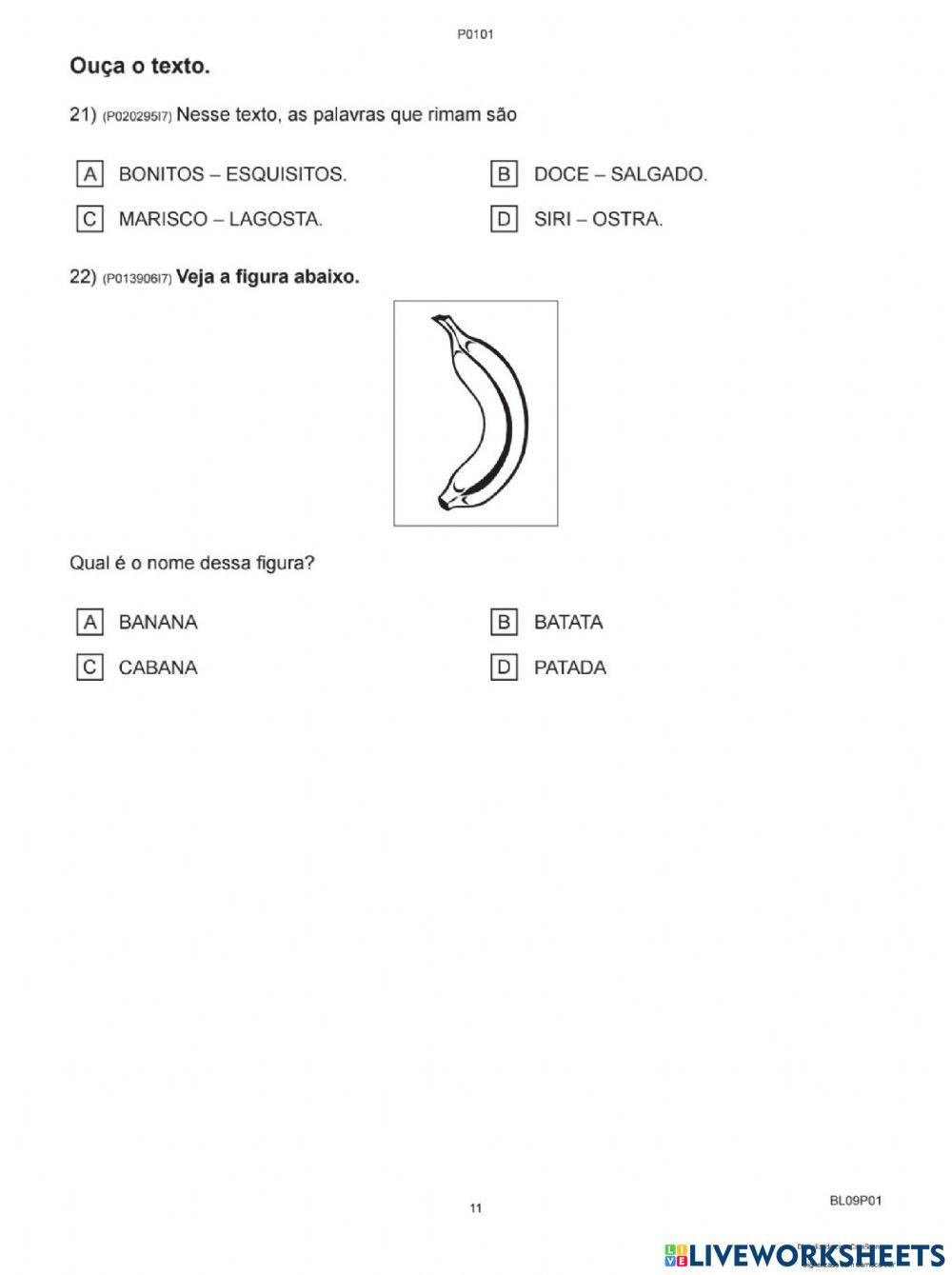 Avaliação diagnóstica português segunda parte