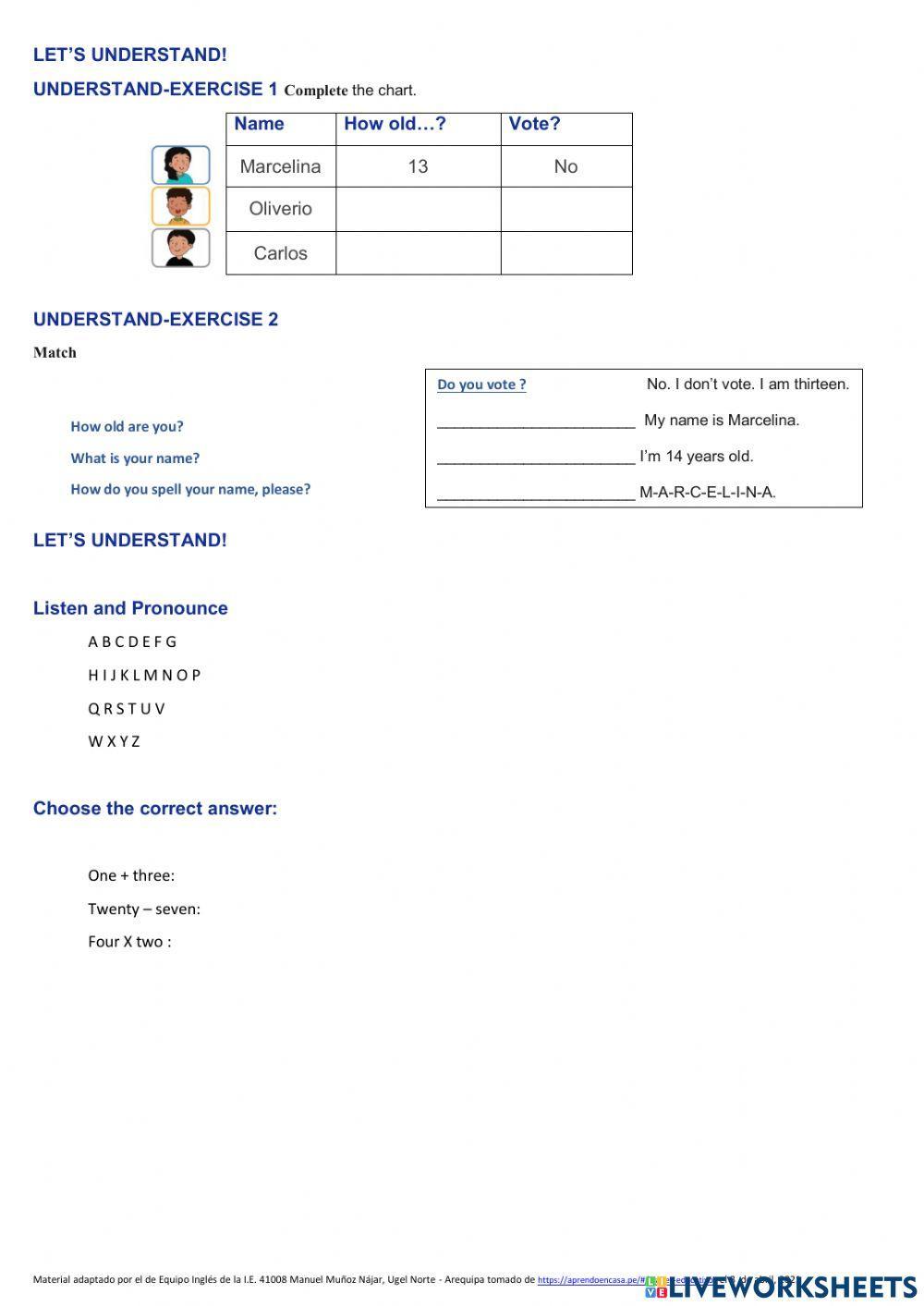 Activity 1:Personal Information- First