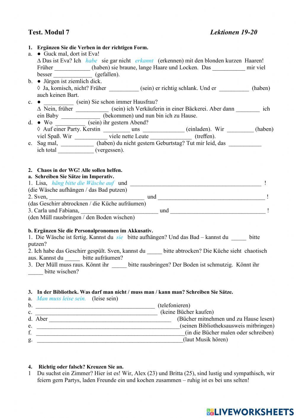 Menschen A1.2, Modul 7