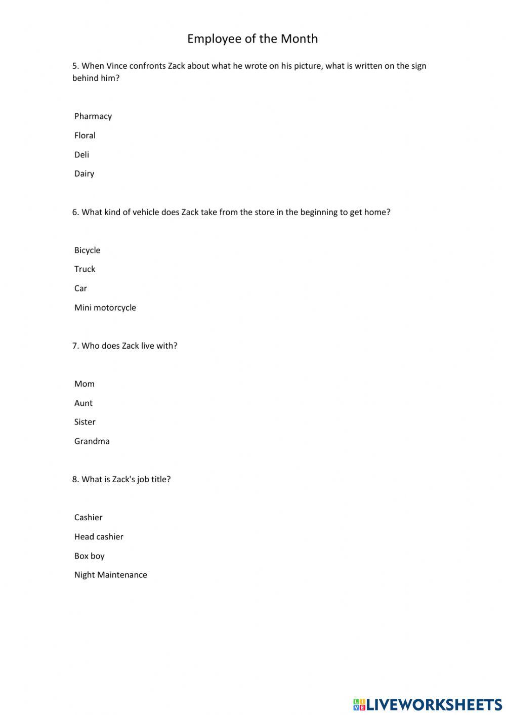 Employee of the month