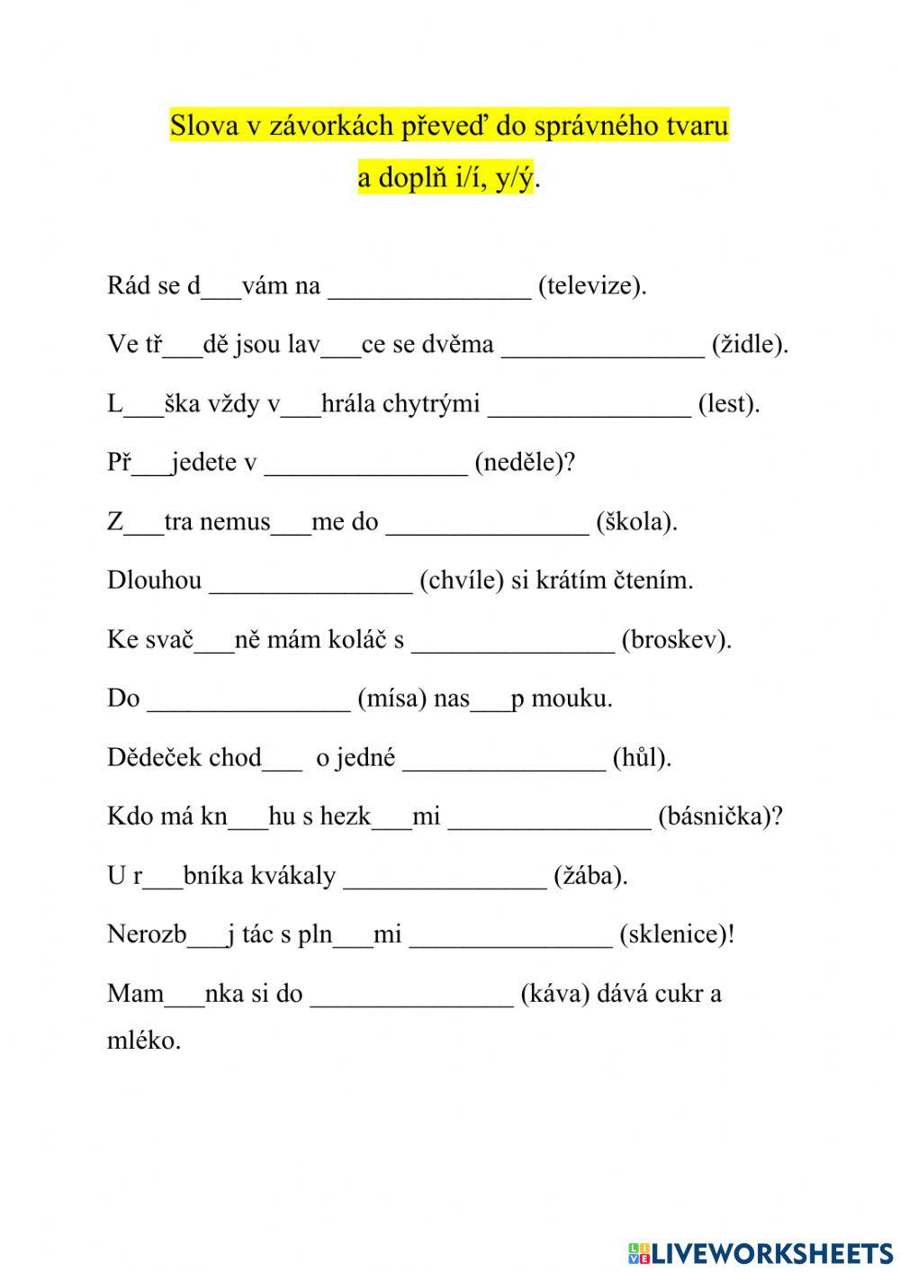 Podstatná jména rodu ženského