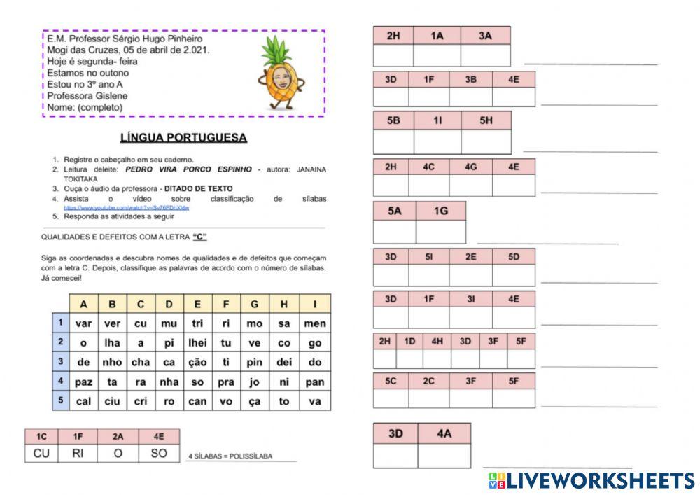 Classificação silábica