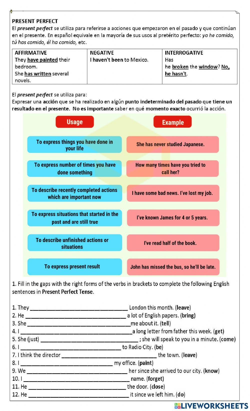 8° Present Perfect Tense