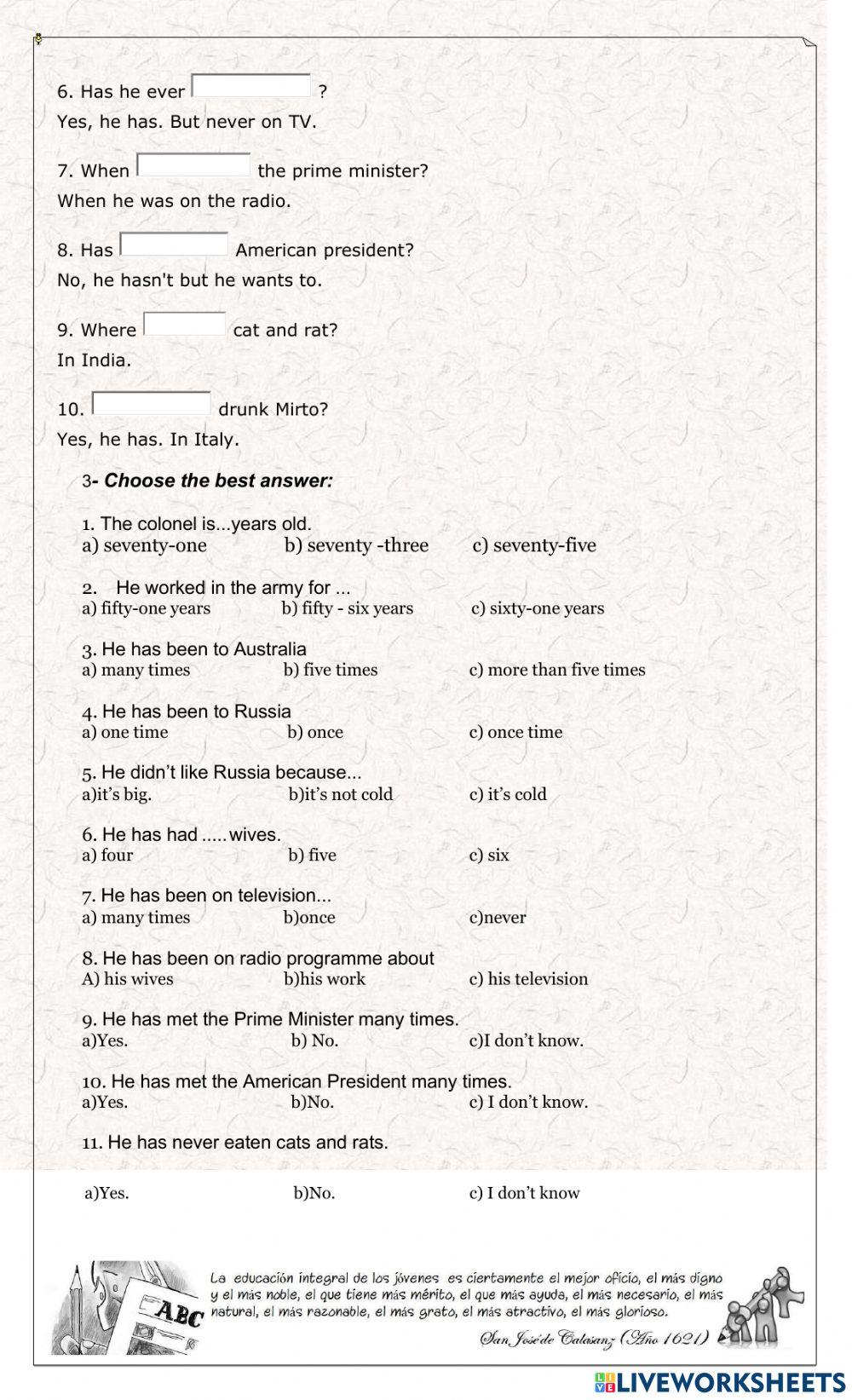 8° Present Perfect Tense