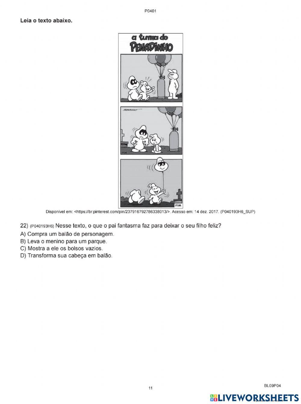 Avaliação diagnóstica português parte 2