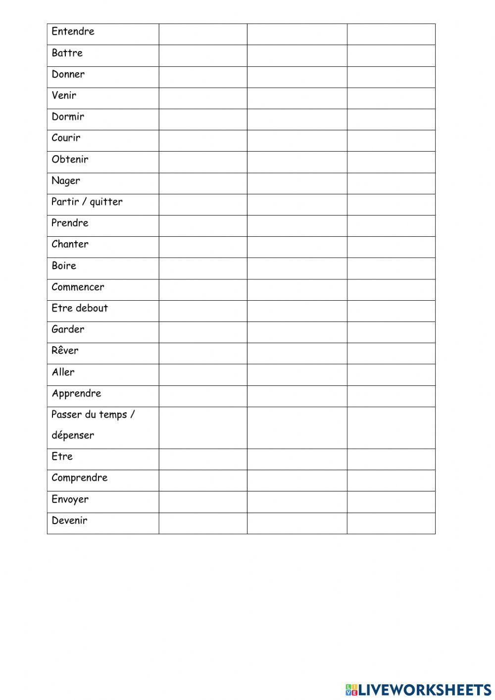 5° verbes 5 - A